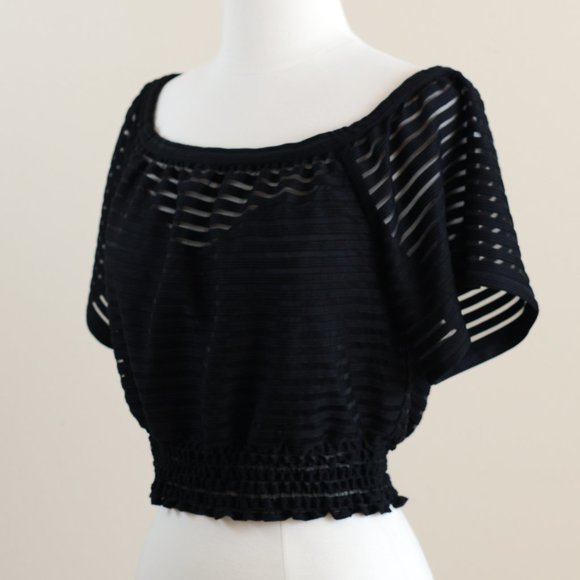 Tracy Reese Off-The-Shoulders Black Crop Top Size Small - Picture 6 of 13